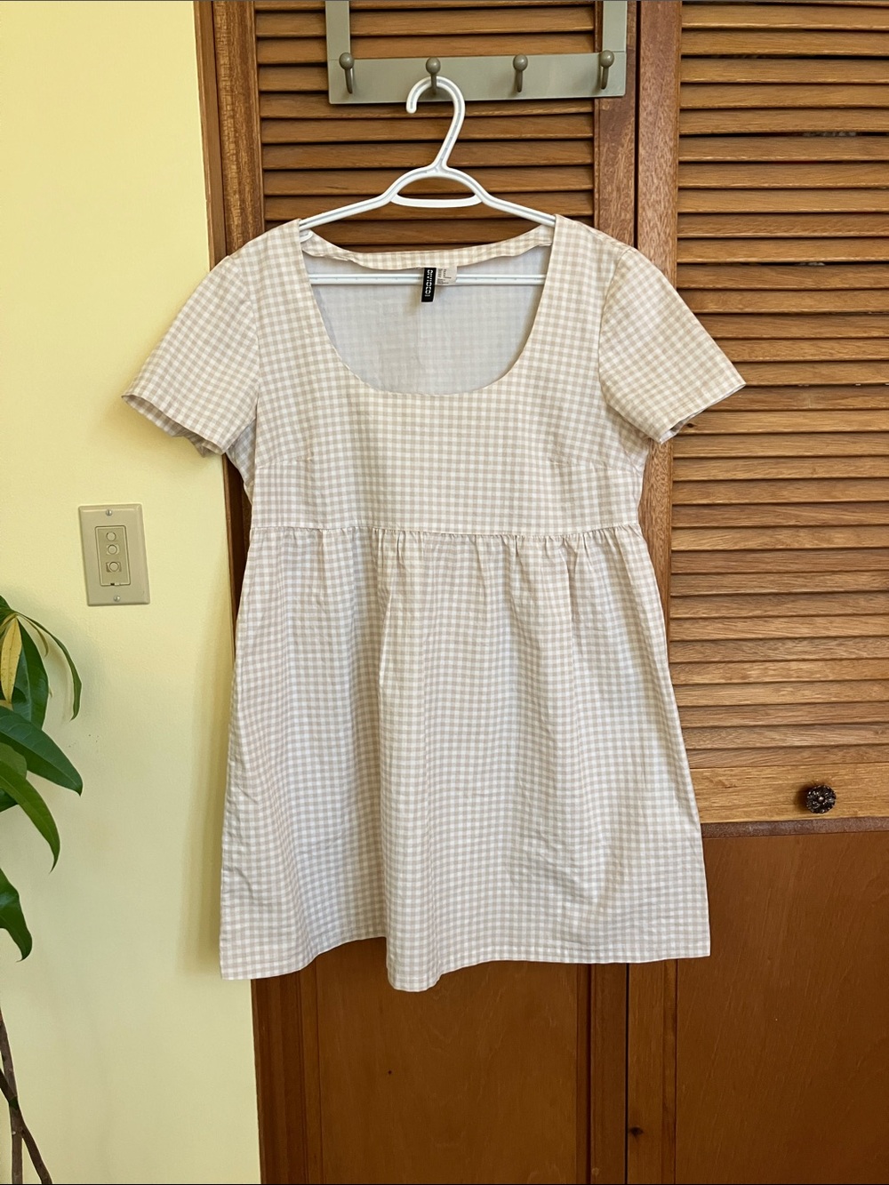NWOT 100% Cotton Gingham Baby Doll Dress - Size medium